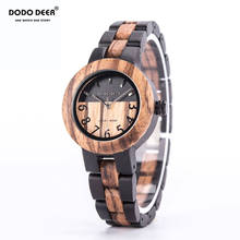 DODO DEER Ladies Watch Wooden Zebra Wood Double Color Matching Simulation Quartz Fashion Simple Custom Women's Wristwatch Female 2024 - buy cheap