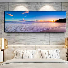 Atardeceres HD, paisaje de playa de mar Natural, pintura al óleo sobre lienzo, carteles e impresiones, Cuadros, imágenes artísticas de pared para sala de estar 2024 - compra barato