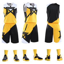 Conjunto de camisas de basquete para homens e crianças, de alta qualidade, roupas esportivas de basquete, uniforme com estampa respirável 2024 - compre barato
