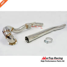 Mertop-tubo de escapamento sem fio, cano de aço inoxidável, turbo, 3 polegadas, para a3, s3, 8v, tt/go, lf, mk7 r 2.0t, com célula 200, gato 2014 +