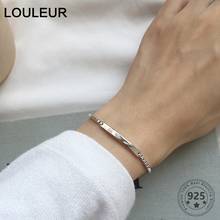 Женский браслет-цепочка LouLeur, браслет-цепочка из стерлингового серебра 925 пробы, модные минималистичные Роскошные браслеты для женщин, серебряные ювелирные украшения, подарки 2024 - купить недорого