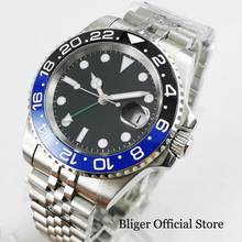 BLIGER 40mm Self Winding Men Wristwatch Sapphire Glass Date GMT Function Jubilee Strap Rotating Bezel Sterile Dial 2024 - buy cheap