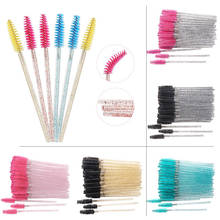 50Pcs Shiny Disposable Micro Eyelash Brushes Mascara Applicator Mascara Wand Comb Crystal Eyelash Brushes Makeup Tools Kit 2024 - buy cheap