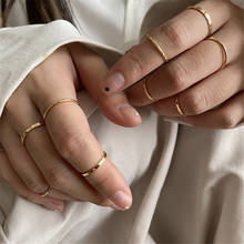 10 шт./компл. корейский модный смешанный минималистичный набор колец геометрические круглые металлические золотые серебряные кольца для манжет ювелирные изделия для женщин 2024 - купить недорого