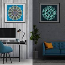 Mandala padrão pintura diamante bricolagem 5d luz noturna luminosa cristal diamante mosaico bordado ponto cruz decoração para casa presente 2024 - compre barato