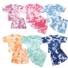 Комплект одежды для маленьких мальчиков и девочек 1-5 лет, летняя футболка с короткими рукавами + шорты, Повседневная Свободная детская одежда 2024 - купить недорого
