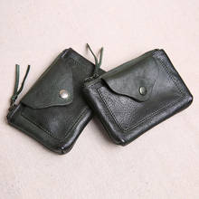 Genuine leather mini purse female coin purse ultra-thin leather simple retro small fresh coin purse coin purse 2024 - buy cheap