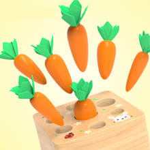 Juguete Montessori de madera para bebés, juguete educativo para el desarrollo del cerebro, con diseño de zanahorias, ideal para la vida de los niños 2024 - compra barato