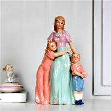 Ceramic Figures Ornaments Warm Mother and Child Artwork Porcelain Dolls Living Room Home Decoration Crafts Mother's Day Gifts 2024 - buy cheap