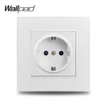Wallpad-toma de corriente eléctrica S6 para pared, enchufe alemán de plástico cepillado, toma de corriente de la UE, color blanco 2024 - compra barato