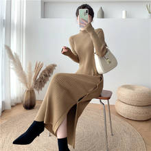 Maternity Nursing Dresses For Women 2020 Sexy Split Ribbed Knitted Breastfeeding Dress Women Autumn Long Sleeve Sweater Clothes 2024 - buy cheap