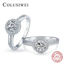 COLUSIWEI Excellent Geometric Cut Zirconia Luxury 4 Prong Wedding Engagement 925 Sterling Silver Bands Rings for Women Jewelry 2024 - buy cheap