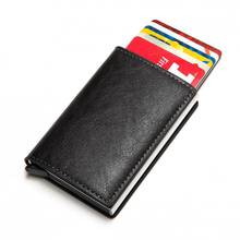 Aluminum Credit Business Mini Card Wallet Man Women Smart Leather Wallet Rfid Card Holder with Money Clips 2024 - buy cheap
