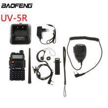 Baofeng-rádio de comunicação uv5r, walkie talkie profissional, transmissor e receptor, 5w, vhf, uhf, portátil, uv, 5r, rádio em dois sentidos 2024 - compre barato