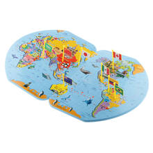 Wooden World Map and 36 Flags Matching Puzzle Wall Map Geography Kids Educational Toy 2024 - buy cheap