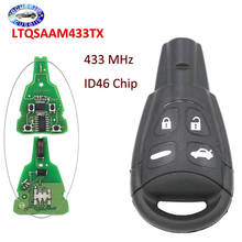 4 Button Smart Remote Key 433 MHz for SAAB 93 9-3 2003 2004 2005 2006 2007 2008 2009 2010 2011 ID46 PCF7946 Chip LTQSAAM433TX 2024 - buy cheap