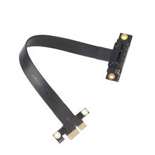 Удлинительный кабель PCIe 3,0x1 to x1 с левым углом, высокоскоростной кабель PCI Express 1x для защиты от электромагнитных помех, 8 Гбит/с, ленточный удлинитель для карт ПК 2024 - купить недорого