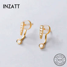 INZATT Real 925 Sterling Silver Zircon Stud Earrings For Woman Party Plant Fine Jewelry Bohemian Accessories Minimalist Gift 2024 - buy cheap