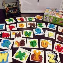 26Pcs Wooden  abc Alphabet Letters Animal Match Puzzles Cards Early education math toys for children Preshcool Learning Toy 2024 - buy cheap