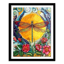 5D Diamond Painting Dragonfly Diamond Embroidery DIY Full Round Resin Drill Rhinestone Painting Home Decor 2024 - buy cheap