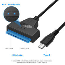 Larryjoe USB 3.1 Type C SATA3 Cable Converter Male To 2.5'' HDD SSD Drive Wire Adapter Wired Convert 22Pin Cable For Computer 2024 - buy cheap