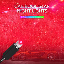Светодиодный светильник на крышу автомобиля, романтический ночник с USB, звездное небо, красный, синий декоративный светильник, регулируемые эффекты 2024 - купить недорого