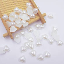 Imitação de coração 12mm branco/marfim 500 peças contas de plástico abs pérola para enfeites diy para casamento artesanato 2024 - compre barato