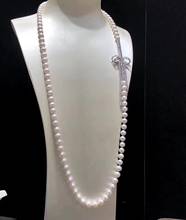 Collares de perlas finas para mujer, joyería fina REAL, con diseño de pétalos blancos de 8-9MM de agua dulce NATURAL, con perlas finas 2024 - compra barato