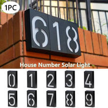 Цифровой светодиодный светильник на солнечной батарее 0-9, 1 шт., настенное крепление, дверная табличка с цифрами 2024 - купить недорого