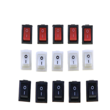 5pcs Rocker Switch Push Button Mini Switch 250V 6A 125V 10A KCD1-101 2Pin Snap-in On/Off 21*15MM Black Red White 2024 - buy cheap