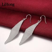 Fashion 925 Sterling Silver Earrings Mesh Earrings For Woman Party Wedding Beads Gift Charm Jewelry 2024 - buy cheap