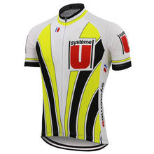 Amarelo retro camisa de ciclismo dos homens manga curta maillot ciclismo roupas bicicleta mtb camisa esportes ao ar livre triathlon roupas 2024 - compre barato