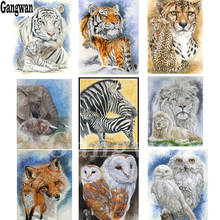 Pintura de diamantes 5D Diy, cuadro de tigre, elefante, León, zorro, búho, cebra, animales de diamante redondo completo bordado, decoración hecha a mano, regalo 2024 - compra barato