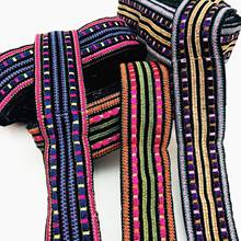 1 yrads-cinta bordada con flores étnicas, accesorio de encaje bohemio para ropa, bolsa, tela hecha a mano, suministros de costura artesanal 2024 - compra barato