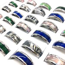 MixMax 36pcs Women's Mens Rings 8MM Shell Stainless Steel Band Fashion Jewelry Wholesale Lot 2024 - buy cheap