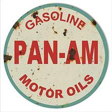 Aged Pan Am Motor Oils Sign Round Metal Tin Sign Suitable for Home and Kitchen Bar Cafe Garage Wall Decor Retro Vintage 2024 - buy cheap
