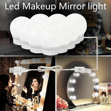 Luzes LED 5V para espelho de maquiagem, com controle de intensidade de luz, carga USB, com 2/6/10/14 pçs, para espelho de mesa estilo Hollywood 2024 - compre barato