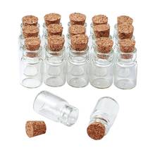 Botellas de vidrio transparente para hacer joyas, contenedores de cuentas, Mini botellas de deseos con tapón de corcho, 18x10mm, 20 Uds. 2024 - compra barato
