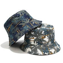 2019 Two Side Reversible Coconut Tree Bucket Hat Unisex Printing Hip Hop Hat For Women Men Panama Cap Summer Fisherman Hat 2024 - buy cheap