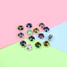 Rivoli-diamantes de imitación redondos para costura de ropa, diamantes de imitación con garra de cristal, mezcla de colores, 10mm, 10 piezas 2024 - compra barato