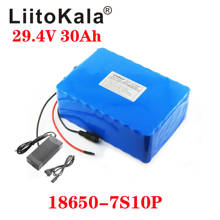 Liitokala-bateria de lítio para bicicleta elétrica, 29.4v, 30ah, 18650, 3000mah, 7s, 24v, 30ah, 250w, 350w, 24v, 30ah 2024 - compre barato