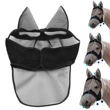 Mascarilla facial antimosquitos de malla transpirable para verano, protección para caballos con cubiertas para orejas, funda cómoda para Trail Riding 2024 - compra barato