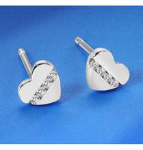 s925 sterling silver ladies heart-shaped earrings fashion and elegant holiday gifts for ladies in Europe and America 2024 - buy cheap