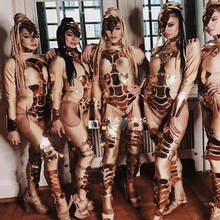Futuro tecnologia ouro bodysuit espaço gogo ds sexy palco dança equipe outfit cosplay traje 2024 - compre barato