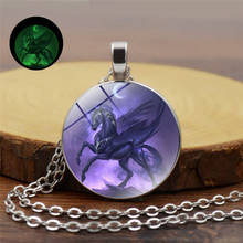2019 Classic Chain Glass Dome Alloy Glow In The Dark Necklace Charm Fly Horse Pattern Luminous Necklace Women Jewelry 2024 - buy cheap