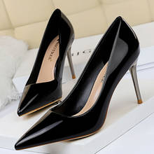 Women New Wedding ShoesPointed Toe Leather Women Pumps Fashion Office Shoes Women Sexy High Heels Thin Heel Shoes 2024 - buy cheap