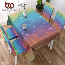 BeddingOutlet-Mantel multicolor impermeable con fundas para sillas, cubierta de mesa decorativa, color rosa y púrpura, 140x180cm 2024 - compra barato