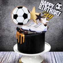 Decoración Para tarta de cumpleaños para niños, decoración para tarta de fiesta de cumpleaños, temática de Cupcake de fútbol, novedad 2024 - compra barato