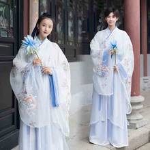 White Embroidery Hanfu Men&Women Chinese Traditional Hanfu Couples Halloween Cosplay Costume Hanfu For Men&Women Plus Size 5XL 2024 - buy cheap