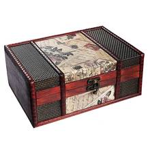 Treasure Box 9.0inch Retro Stamps Small Trunk Box for Jewelry Storage,Treasure Cards Collection,Gift Box,Gifts and Home Decorati 2024 - buy cheap